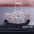 Eight Hearts Eight Arrows Micro Pave Princess Ring With Simulated Diamond, Couple Wedding Jewelry view 5