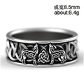 Nordic Mythology Fenrir Giant Wolf Defensive Totem Amulet Hip Hop Pirate Wolf Ring Jewelry view 4