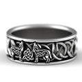 Nordic Mythology Fenrir Giant Wolf Defensive Totem Amulet Hip Hop Pirate Wolf Ring Jewelry view 2
