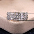Luxury Full Eternity Ring With AAA Four Prong Zircon Setting For Couple Fashion Jewelry view 5