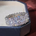Luxury Full Eternity Ring With AAA Four Prong Zircon Setting For Couple Fashion Jewelry view 3