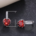 Trendy Multicolor Cubic Zirconia Heart Crystal Earrings For Women, Elegant Sweetheart Jewelry view 5