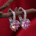 Trendy Multicolor Cubic Zirconia Heart Crystal Earrings For Women, Elegant Sweetheart Jewelry view 10