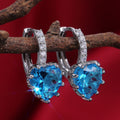 Trendy Multicolor Cubic Zirconia Heart Crystal Earrings For Women, Elegant Sweetheart Jewelry view 12