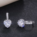 Trendy Multicolor Cubic Zirconia Heart Crystal Earrings For Women, Elegant Sweetheart Jewelry view 2