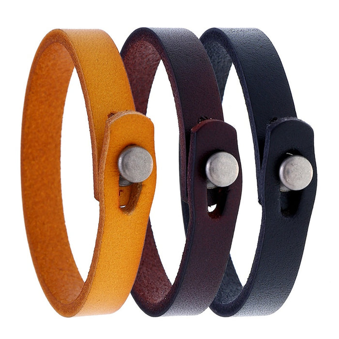 Punk Vintage Ethnic Handmade Genuine Cowhide Leather Bracelet For Men Couples Boho Wristband