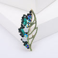 Alloy Rhinestone Hollow Leaf Brooch Fashion Collar Pin For Apparel view 6