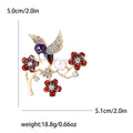 Alloy Enamel Bird Flower Branch Brooch For Womens Suit Decoration view 4