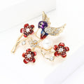 Alloy Enamel Bird Flower Branch Brooch For Womens Suit Decoration view 3