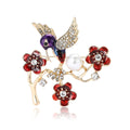 Alloy Enamel Bird Flower Branch Brooch For Womens Suit Decoration view 5