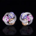 Fashion Mixed Color Cubic Zirconia Stud Earrings For Women, Everyday Versatile Ear Jewelry view 1
