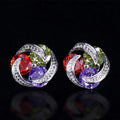 Fashion Mixed Color Cubic Zirconia Stud Earrings For Women, Everyday Versatile Ear Jewelry view 6