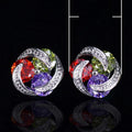 Fashion Mixed Color Cubic Zirconia Stud Earrings For Women, Everyday Versatile Ear Jewelry view 5