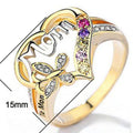 Heart Shaped MOM Mother Ring For Women Mother's Day Gift Fashion Hand Jewelry Accessories view 2