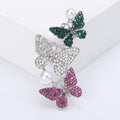 Vintage Alloy Rhinestone Pearl Butterfly Brooch For Insect Jewelry view 3