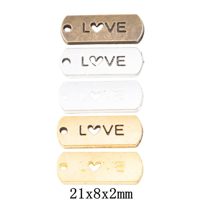 Zinc Alloy LOVE Charm Pendant No.320721 for DIY Necklace Bracelet Jewelry Making