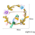 Alloy Hand Painted Enamel Bird Wreath Brooch For Coat Decoration view 5