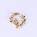 Alloy Hand Painted Enamel Bird Wreath Brooch For Coat Decoration view 3