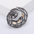 Alloy Color Rhinestone Ring Brooch Pin For Statement Apparel view 3