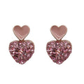 Cute Korean Pink Heart Alloy Drop Earrings With Silver Needle Sweet Minimalist Jewelry view 5