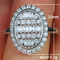 Vintage Oval Hollow Full Zircon Ring, European Style Fashion Jewelry Ring For Women view 5