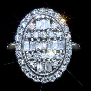 Vintage Oval Hollow Full Zircon Ring, European Style Fashion Jewelry Ring For Women