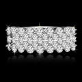 Luxury Double Row Full Paved Round Zircon Ring Silver Plated Copper Women's Finger Jewelry view 3