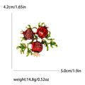 Enamel Red Pomegranate Brooch Pin For Scarf And Clothing view 6
