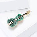 Alloy Enamel Violin Brooch Pin For Elegant Clothing Decoration view 3