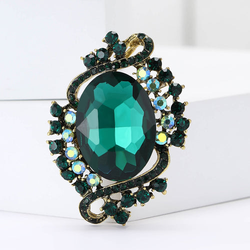 Alloy Crystal Glass Brooch Pin For Elegant Suit And Cardigan Decor