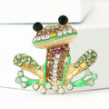 Alloy Green Frog Brooch Pin Vintage Animal Clothing Accessory view 3