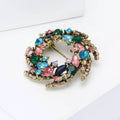 Alloy Rhinestone Wreath Brooch Elegant Lapel Pin For Women's Suits view 3