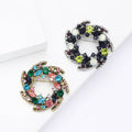 Alloy Rhinestone Wreath Brooch Elegant Lapel Pin For Women's Suits view 1