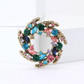 Alloy Rhinestone Wreath Brooch Elegant Lapel Pin For Women's Suits view 2