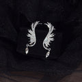 Luxury Angel Wing Rhinestone Ear Cuff Studs With 925 Silver Pins And Crystal Teardrop Dangle Earrings view 1