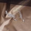 Luxury Angel Wing Rhinestone Ear Cuff Studs With 925 Silver Pins And Crystal Teardrop Dangle Earrings view 4