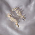 Luxury Angel Wing Rhinestone Ear Cuff Studs With 925 Silver Pins And Crystal Teardrop Dangle Earrings view 2