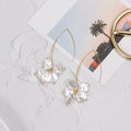 Korean Creative Elegant Gold Alloy U-Shaped Hook Baroque Pearl Cluster Tassel Drop Dangle Earrings view 1
