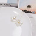 Korean Creative Elegant Gold Alloy U-Shaped Hook Baroque Pearl Cluster Tassel Drop Dangle Earrings view 2