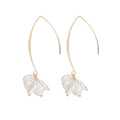 Korean Creative Elegant Gold Alloy U-Shaped Hook Baroque Pearl Cluster Tassel Drop Dangle Earrings view 5
