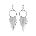 Vintage Geometric Metal Hoop Tassel Long Drop Rhinestone Statement Bohemian Fashion Earrings view 5