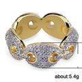 European Hip Hop Trendy Index Finger Ring Micro Paved Crystal Fashion Jewelry view 4