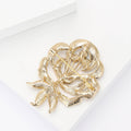 Alloy Rhinestone Flower Brooch For Elegant Suit And Coat Accessories view 3