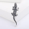 Alloy Rhinestone Crocodile Brooch Pin For Men's And Women's Apparel view 2