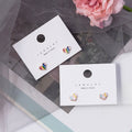 Elegant Mini Rainbow Heart Shape Colorful Zircon Rhinestone Alloy Stud For Women Earrings view 1