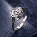 Hollow Rose Copper Platinum Plated Zircon Ring For Women With Creative Inner Stone Setting view 6