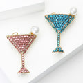 Alloy Rhinestone Red Wine Glass Brooch For DIY Jewelry Accessories view 3