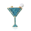 Alloy Rhinestone Red Wine Glass Brooch For DIY Jewelry Accessories view 2