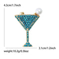Alloy Rhinestone Red Wine Glass Brooch For DIY Jewelry Accessories view 4