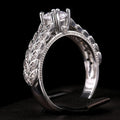 Creative Double Row Zircon Full Stone Willow Branch Ring, Fashion Women's Hand Jewelry view 3